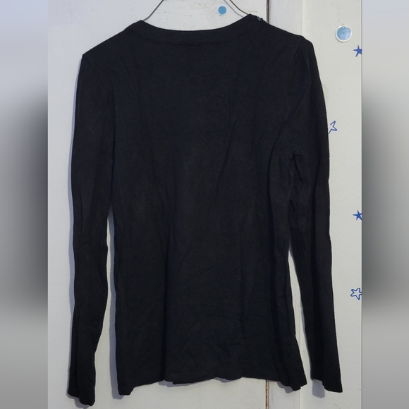 INC Womens Black Beads Round Neck Long Sleeve Sweater. Color black Size Medium - Picture 3 of 3